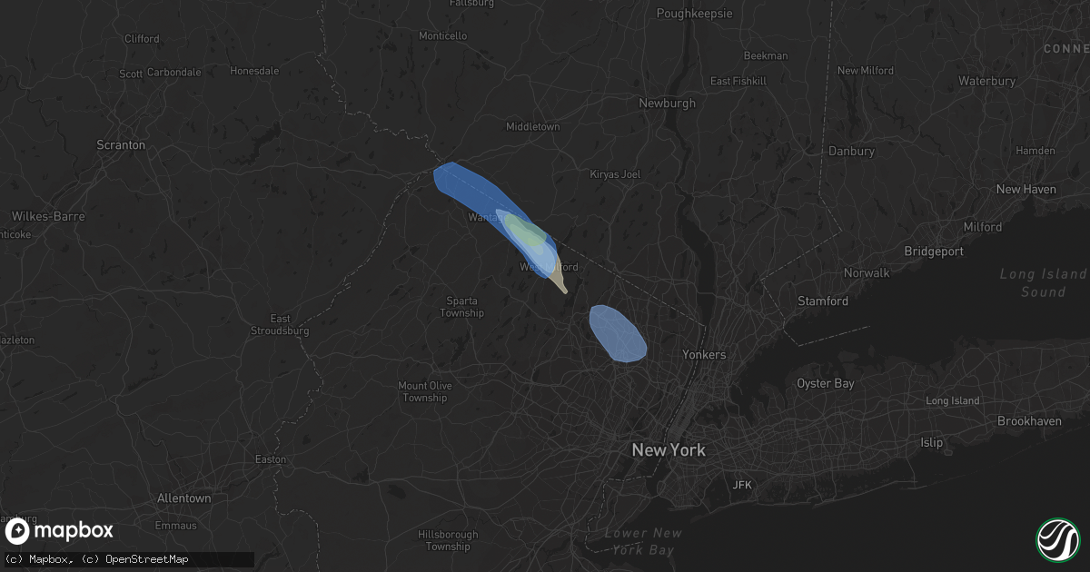 Hail map in West Milford, NJ on August 25, 2020