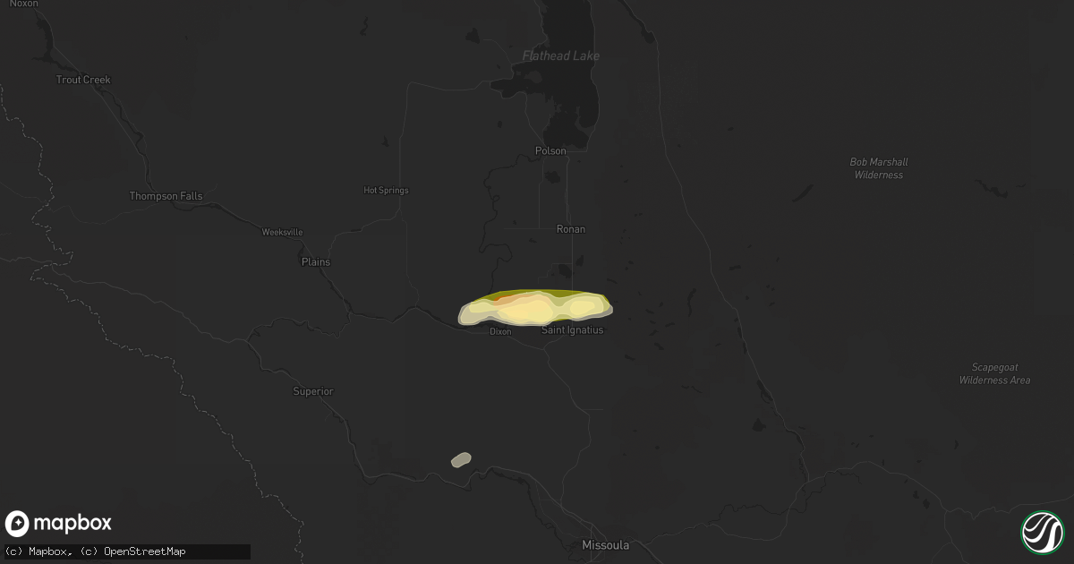 Hail map in Charlo, MT on August 25, 2022