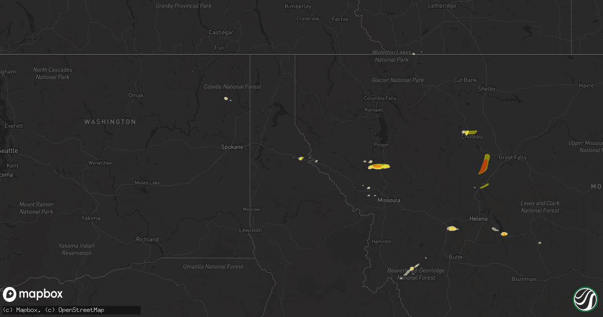 Hail map on August 25, 2022