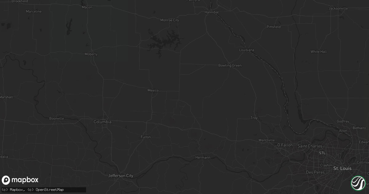 Hail map in Mount Olivet, KY on August 25, 2023