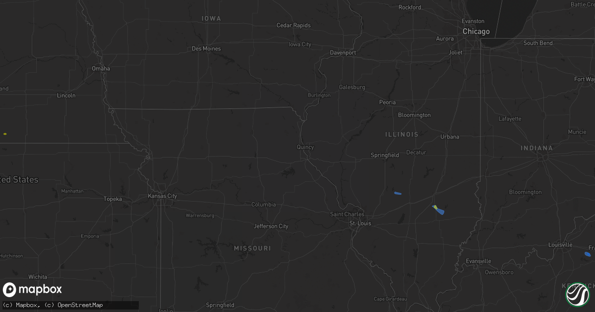 Hail map in Ohio on August 25, 2023
