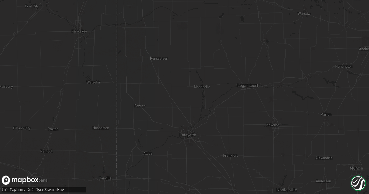 Hail map in Chalmers, IN on August 25, 2024