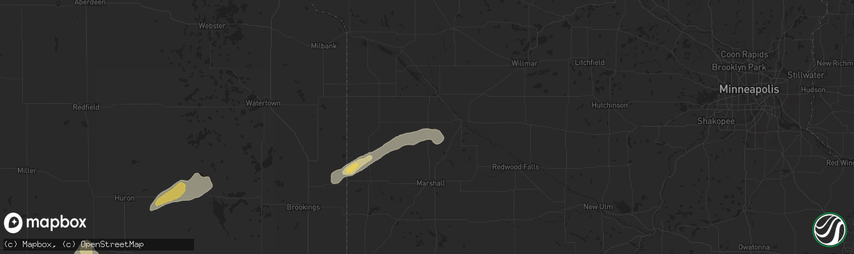 Hail map in Clarkfield, MN on August 25, 2024