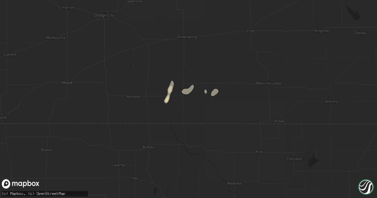 Hail map in Coldwater, KS on August 25, 2024