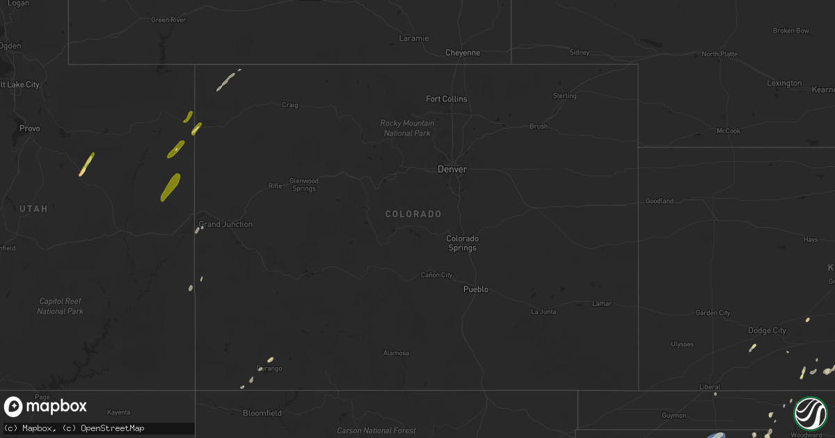 Hail map in Colorado on August 25, 2024