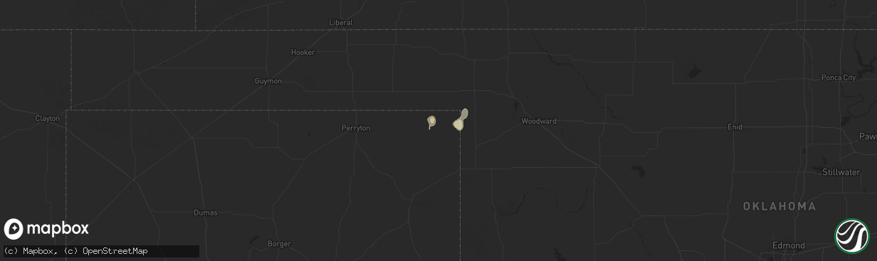 Hail map in Follett, TX on August 25, 2024