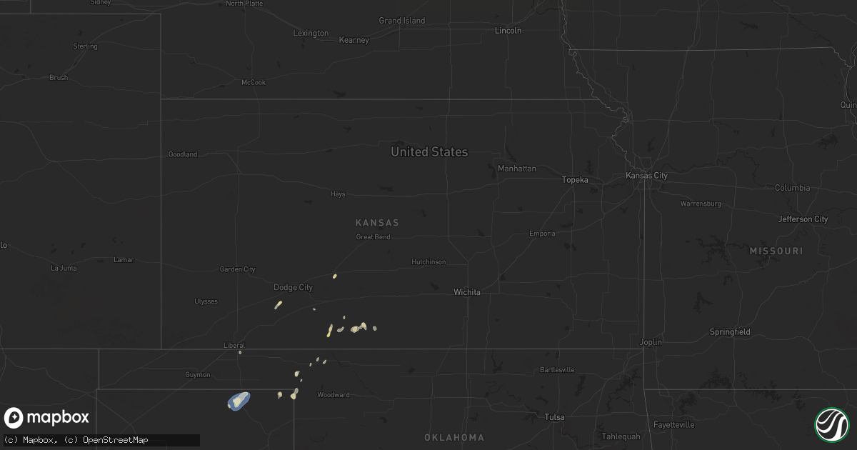 Hail map in Kansas on August 25, 2024
