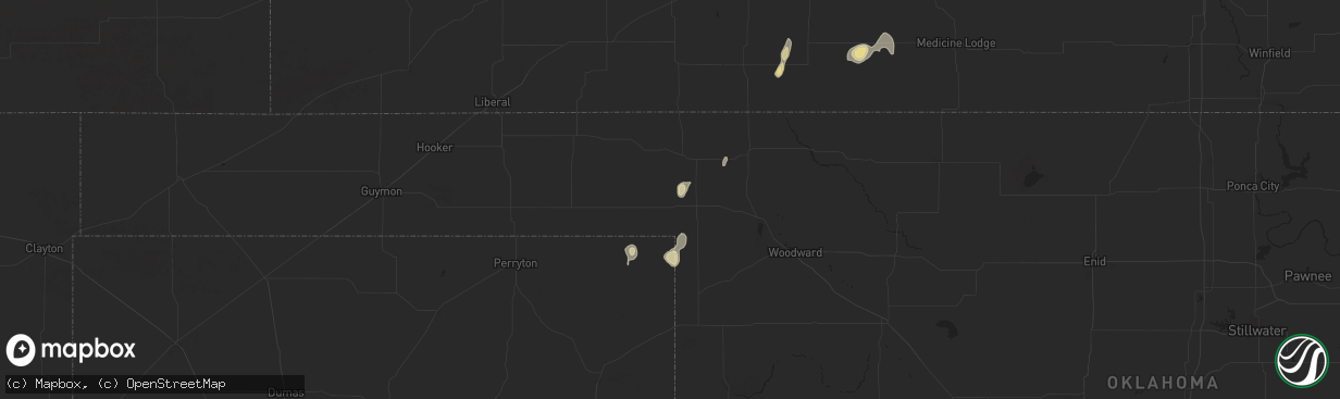 Hail map in Laverne, OK on August 25, 2024