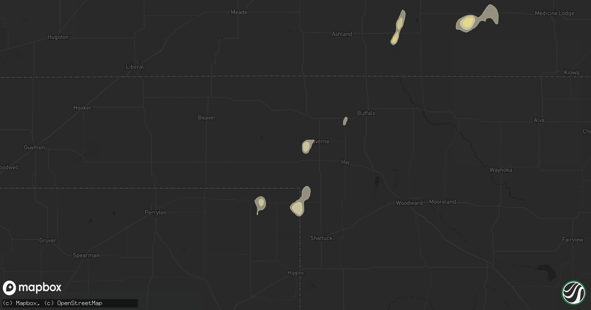 Hail map in Laverne, OK on August 25, 2024