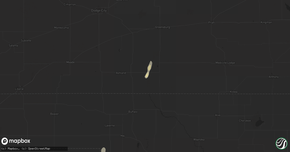 Hail map in Protection, KS on August 25, 2024