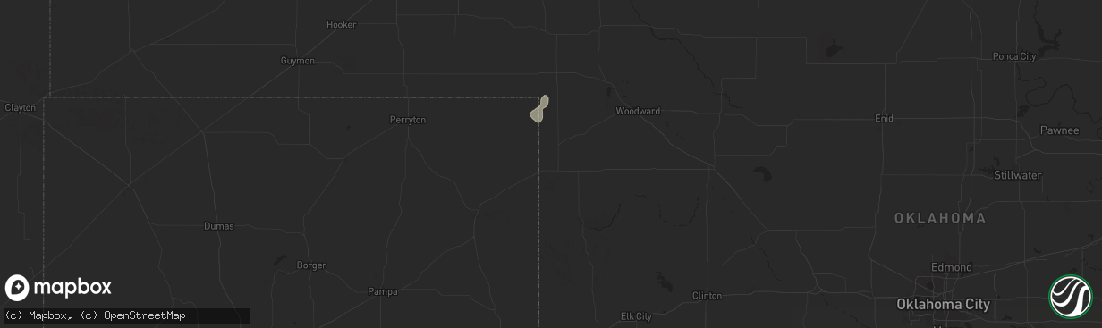 Hail map in Shattuck, OK on August 25, 2024