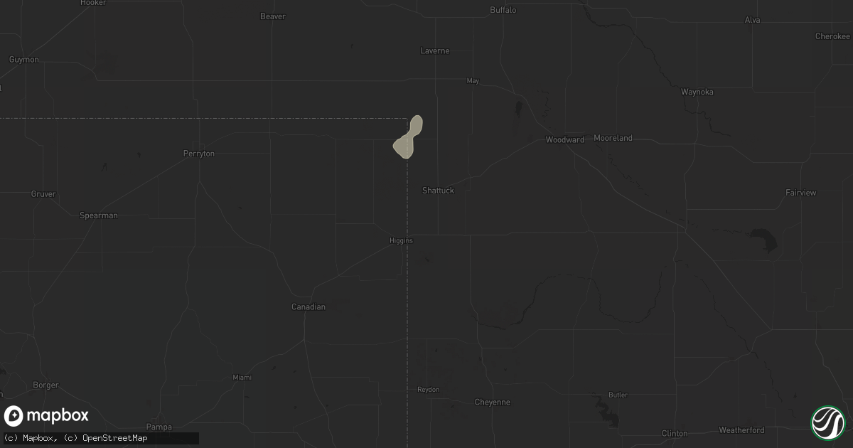 Hail map in Shattuck, OK on August 25, 2024