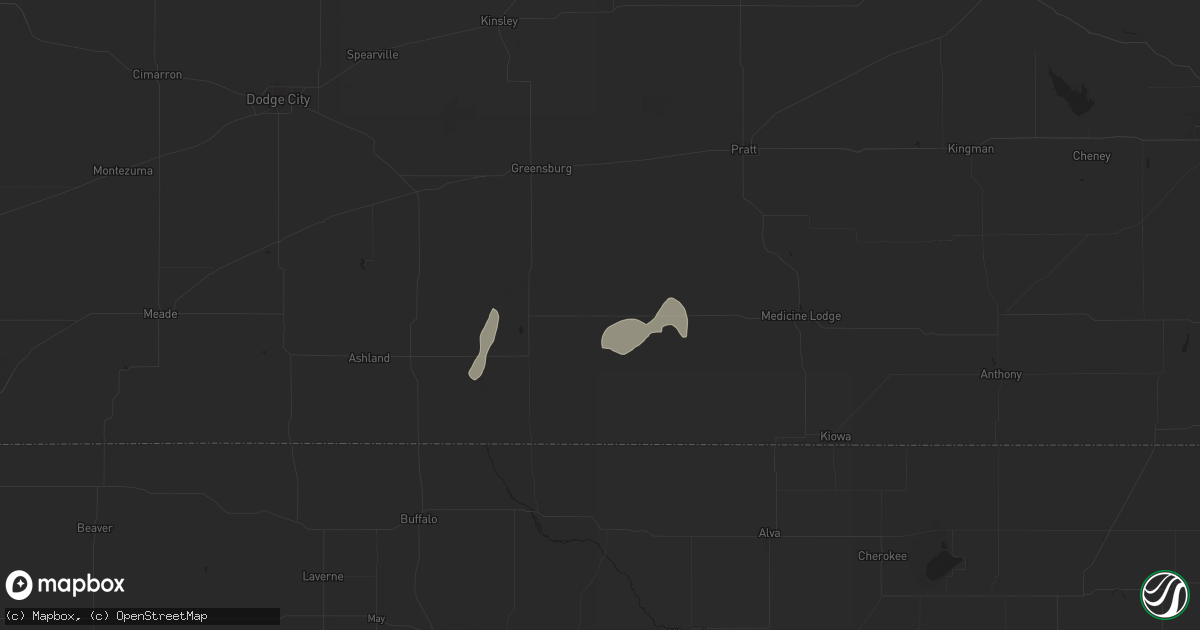 Hail map in Wilmore, KS on August 25, 2024