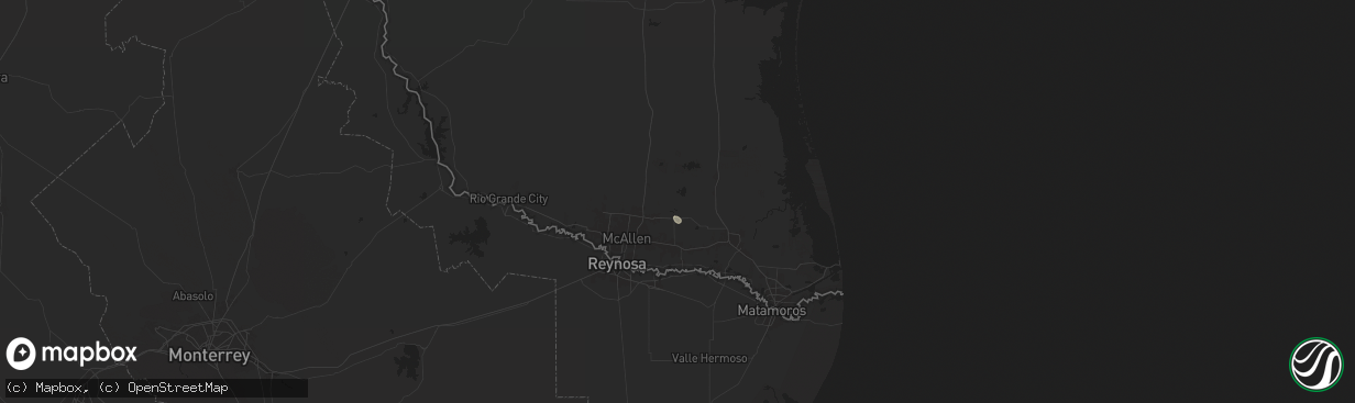 Hail map in Edcouch, TX on August 25, 2025
