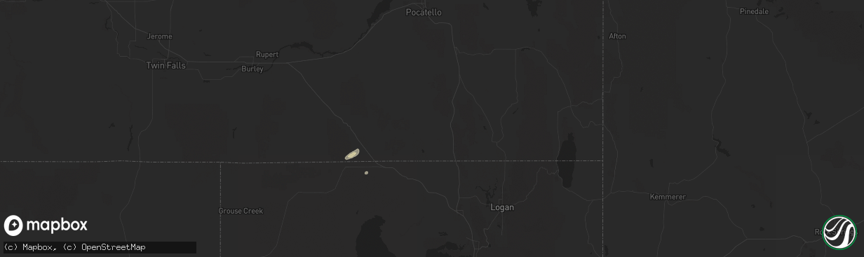 Hail map in Malad City, ID on August 25, 2025