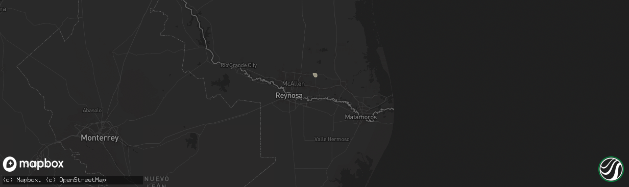 Hail map in Weslaco, TX on August 25, 2025