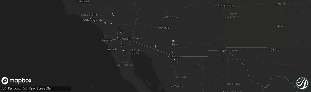 Hail map on August 25, 2025