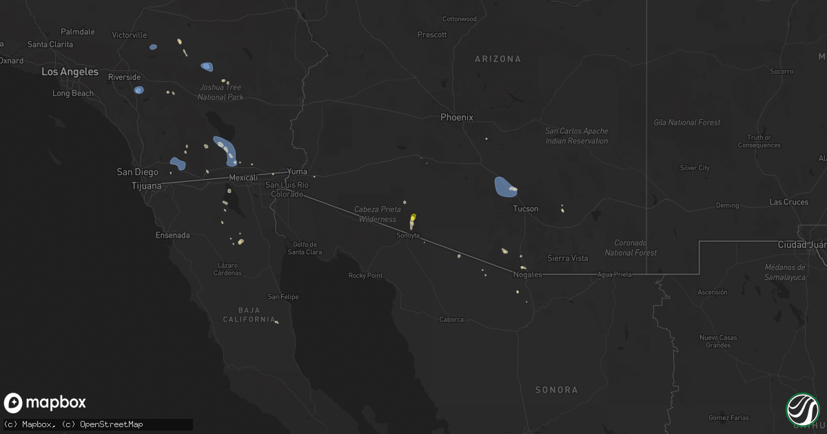Hail map on August 25, 2025