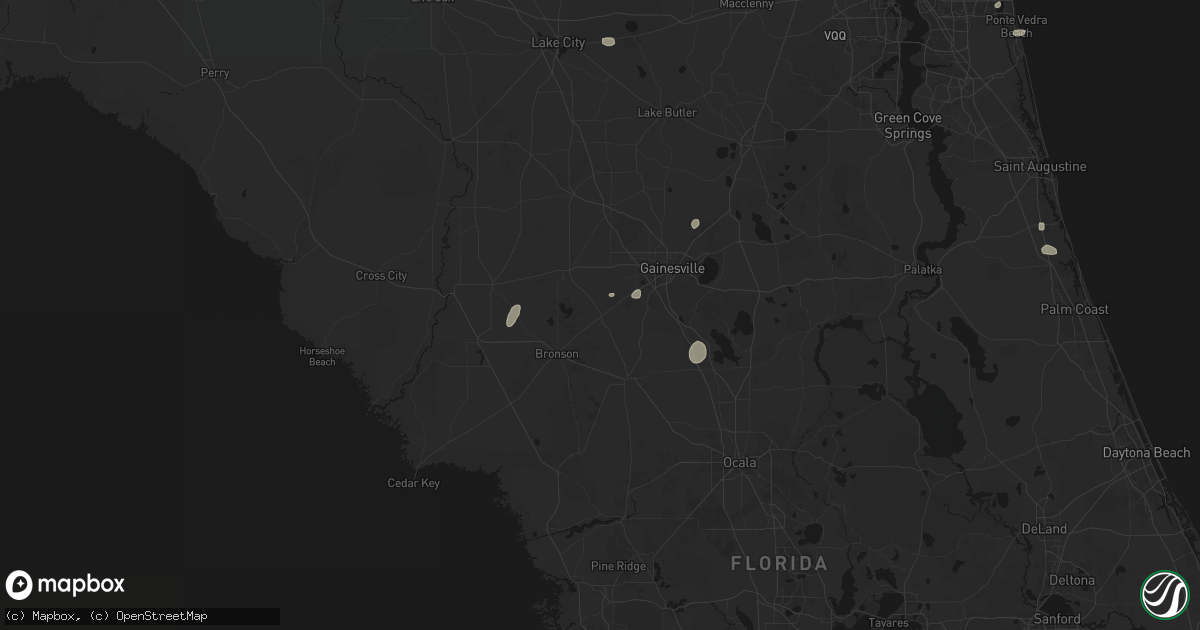 Hail map in Archer, FL on August 25, 2026