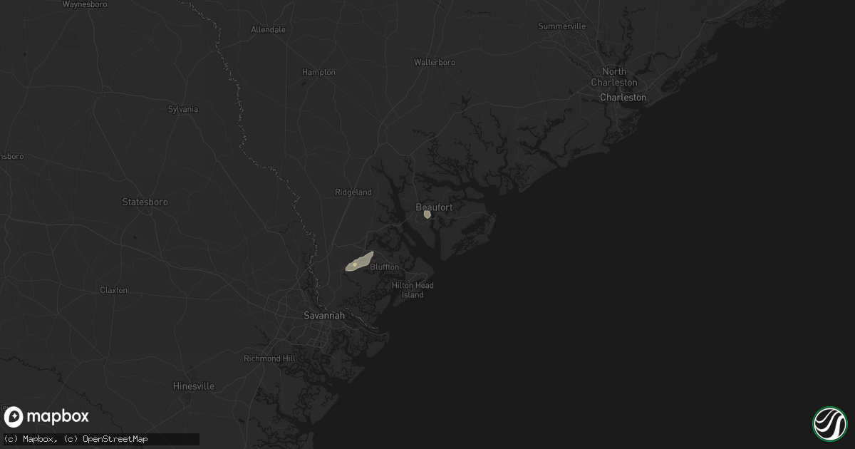 Hail map in Beaufort, SC on August 25, 2026