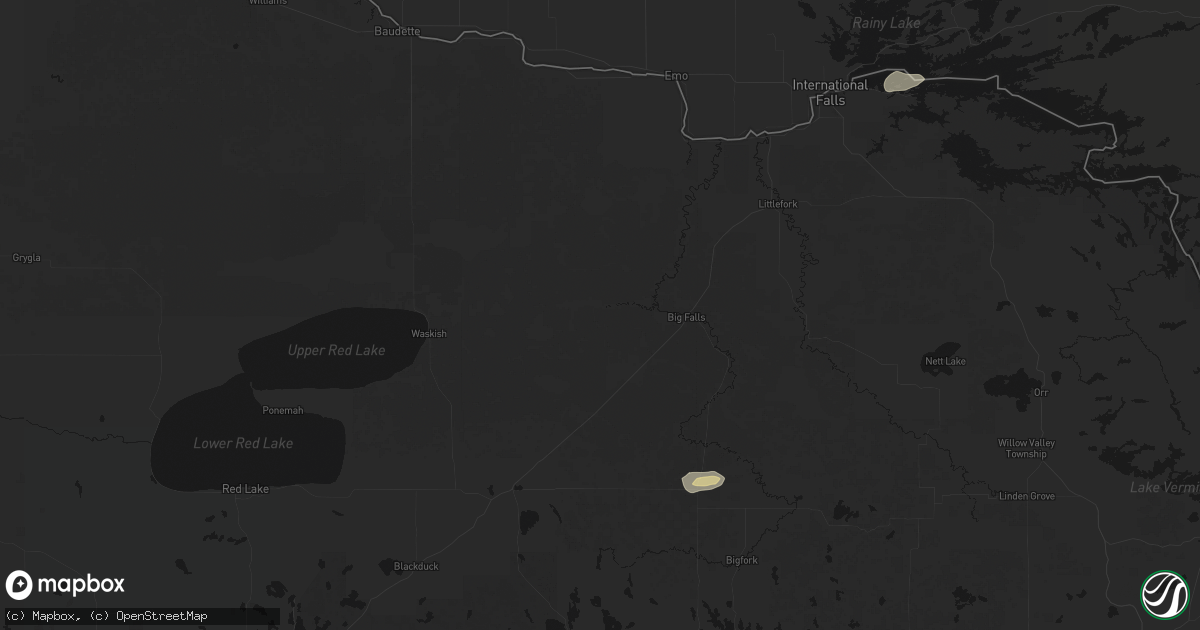 Hail map in Big Falls, MN on August 25, 2026