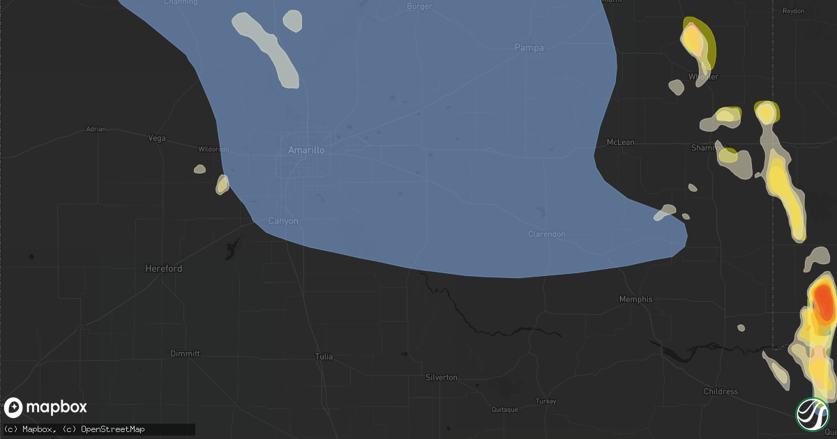 Hail map in Claude, TX on August 25, 2026
