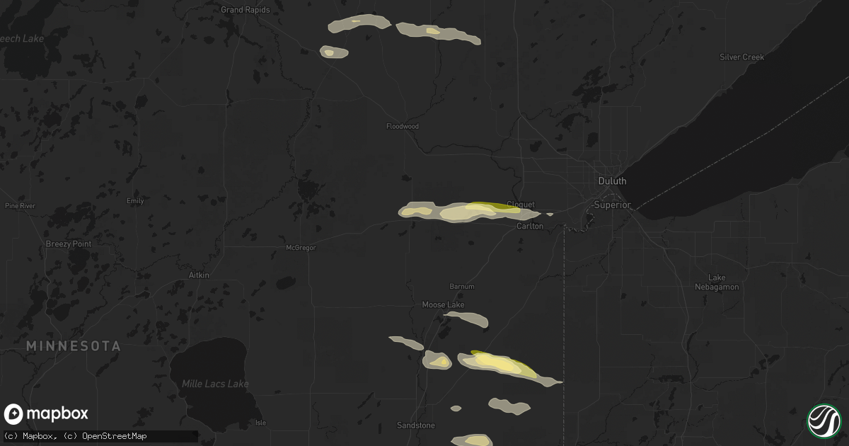Hail map in Cromwell, MN on August 25, 2026