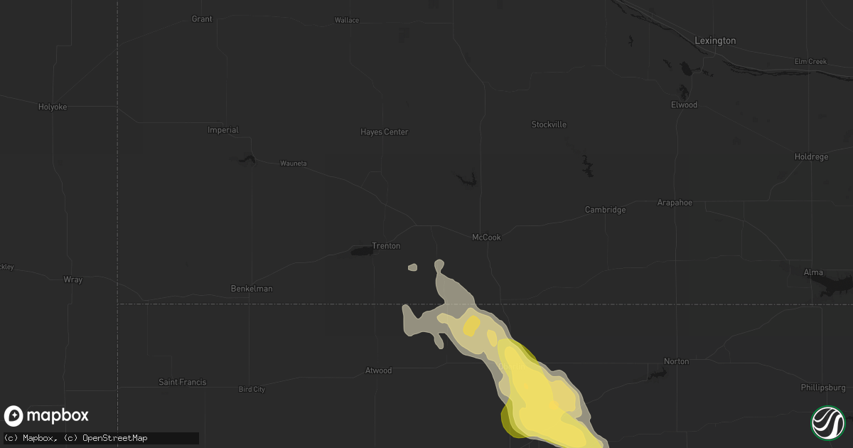 Hail map in Culbertson, NE on August 25, 2026