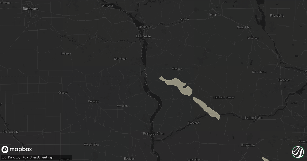 Hail map in De Soto, WI on August 25, 2026