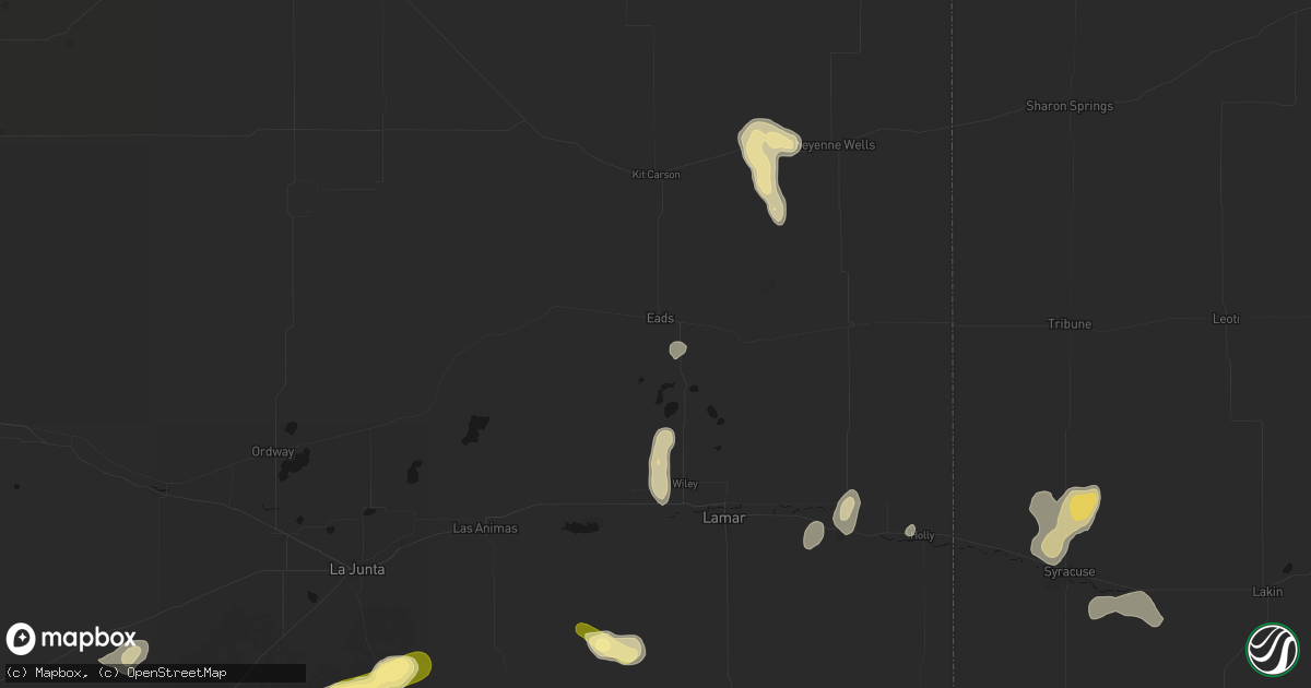 Hail map in Eads, CO on August 25, 2026