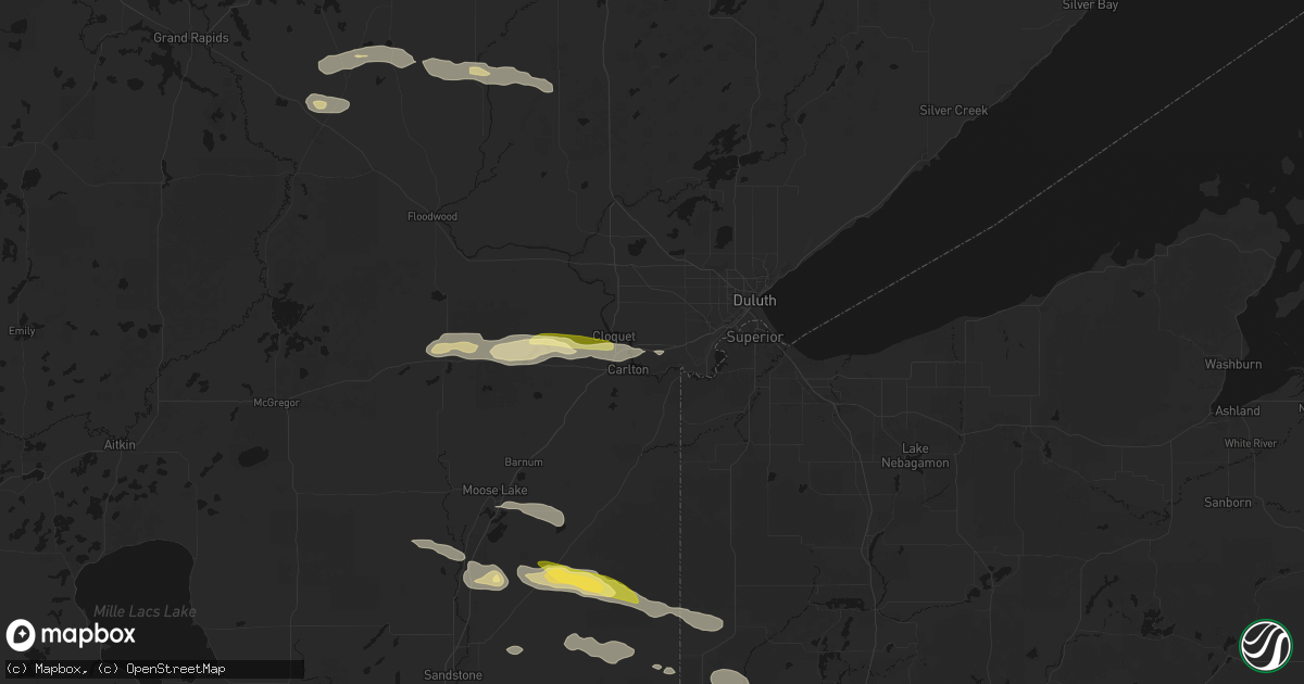 Hail map in Esko, MN on August 25, 2026