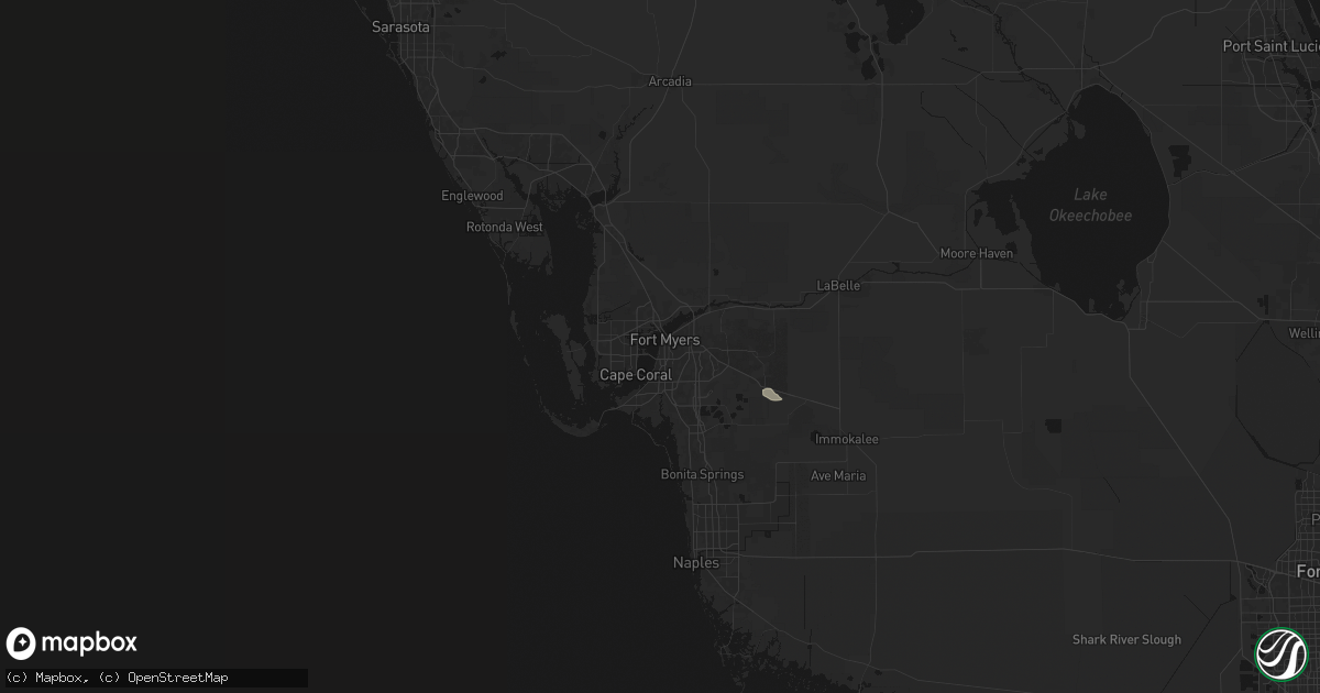 Hail map in Fort Myers, FL on August 25, 2026