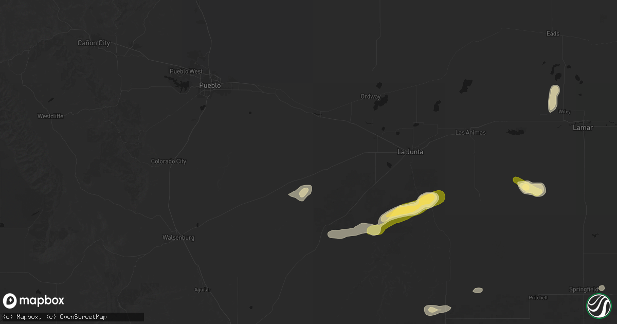 Hail map in Fowler, CO on August 25, 2026