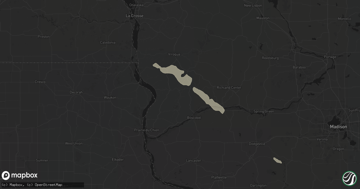 Hail map in Gays Mills, WI on August 25, 2026
