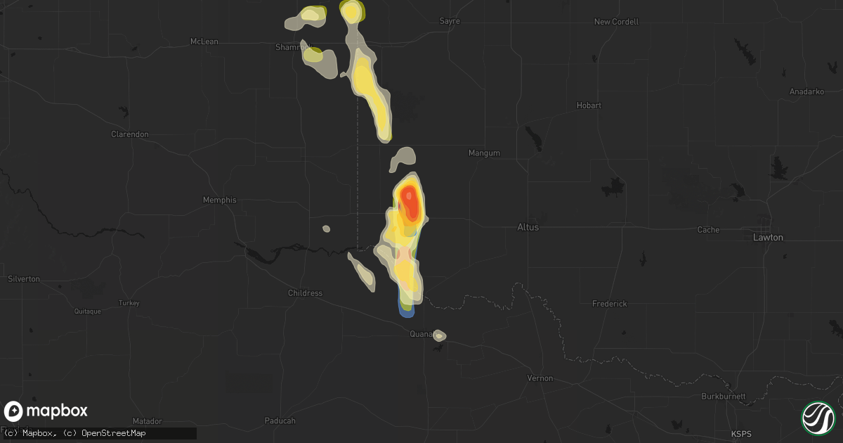 Hail map in Gould, OK on August 25, 2026