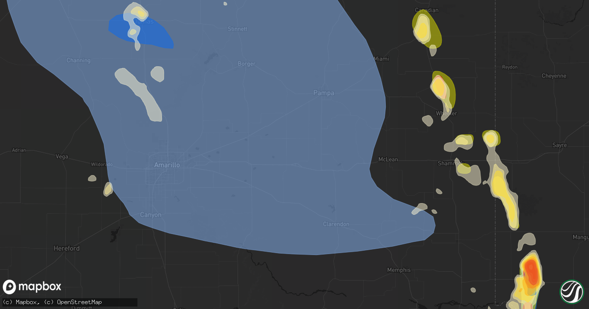 Hail map in Groom, TX on August 25, 2026