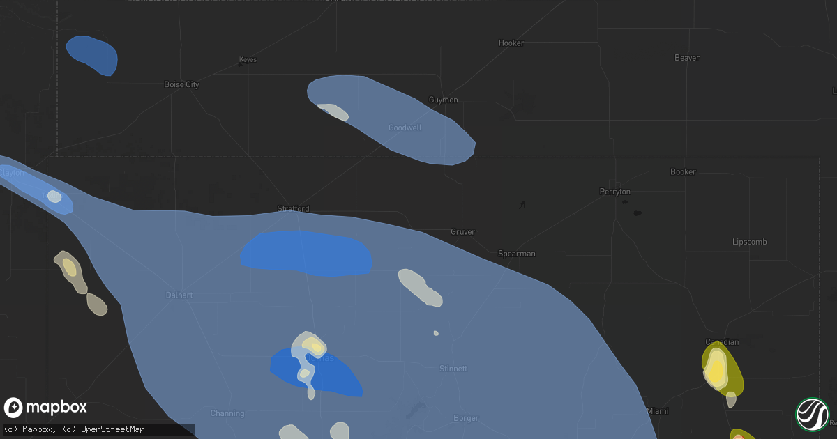 Hail map in Gruver, TX on August 25, 2026