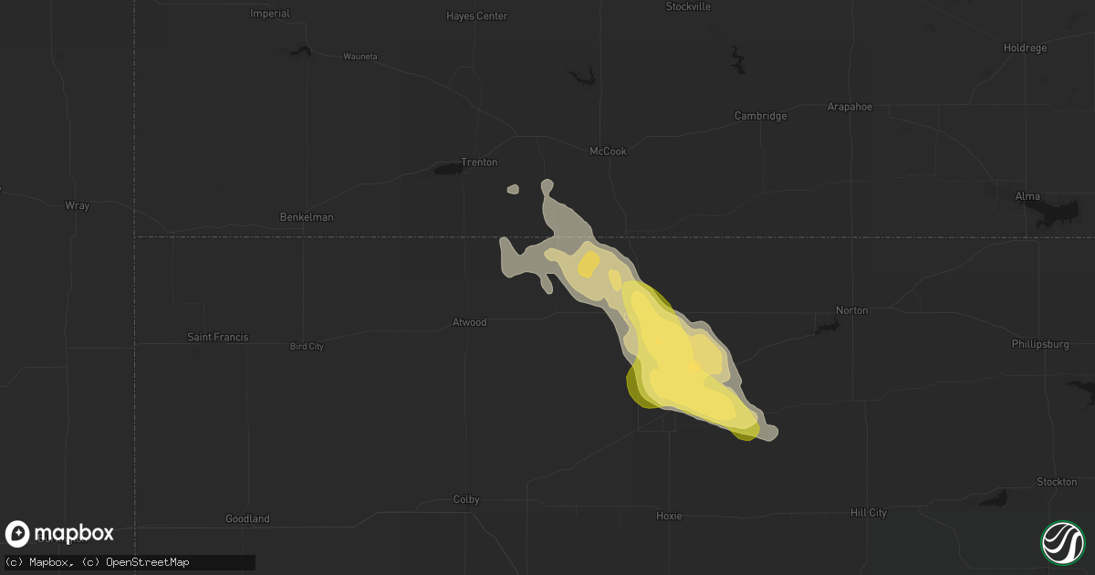 Hail map in Herndon, KS on August 25, 2026