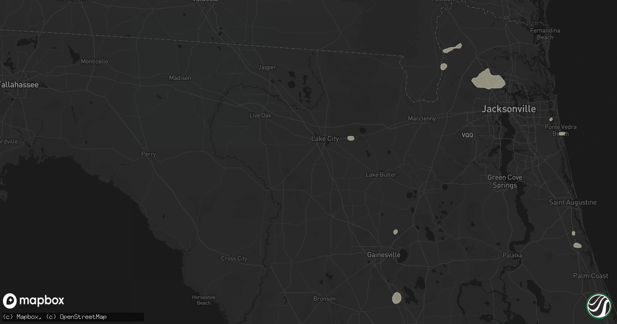 Hail map in Lake City, FL on August 25, 2026
