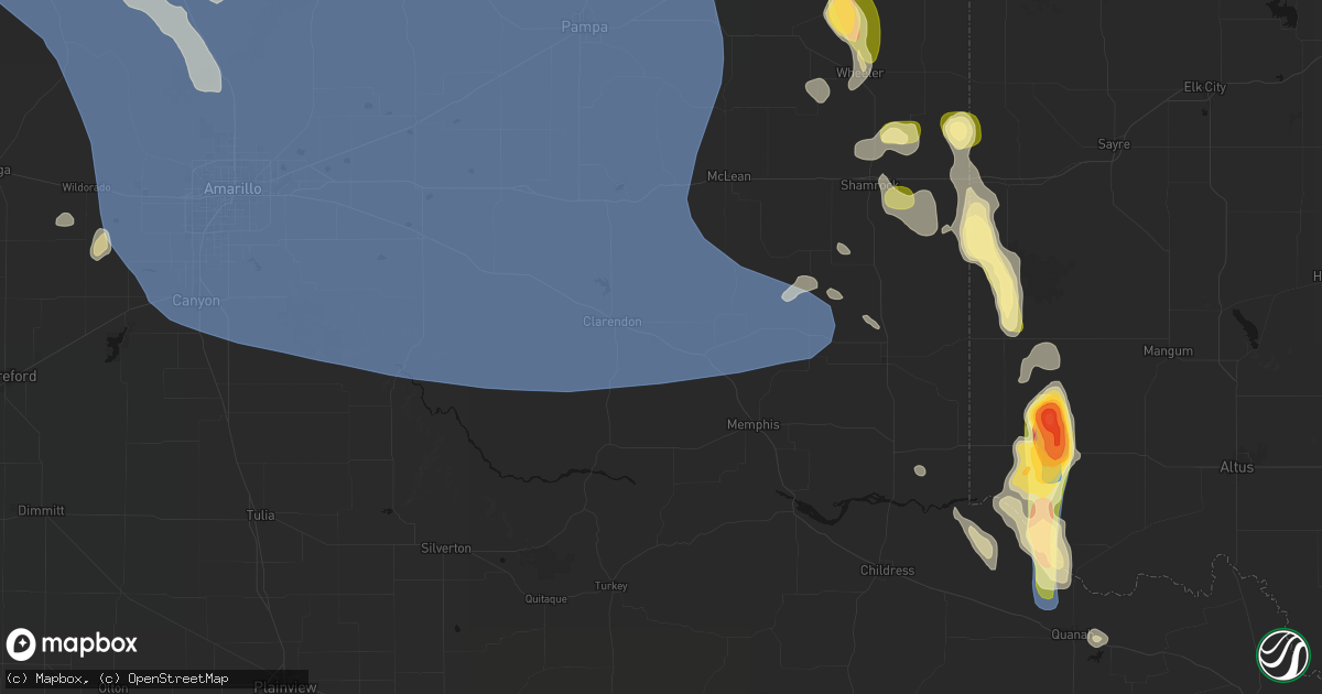 Hail map in Lelia Lake, TX on August 25, 2026