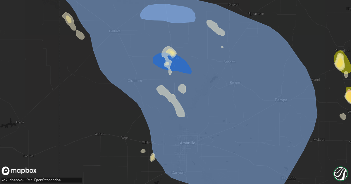 Hail map in Masterson, TX on August 25, 2026