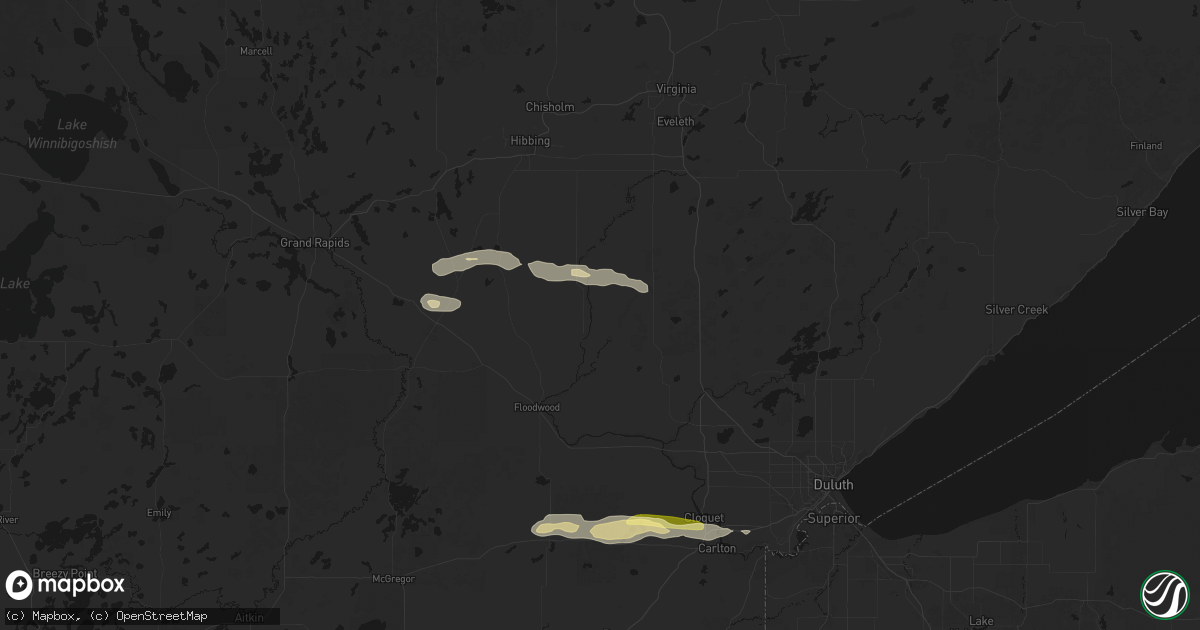 Hail map in Meadowlands, MN on August 25, 2026
