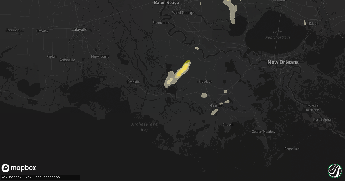 Hail map in Morgan City, LA on August 25, 2026