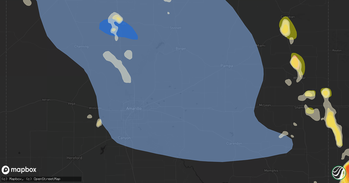 Hail map in Panhandle, TX on August 25, 2026