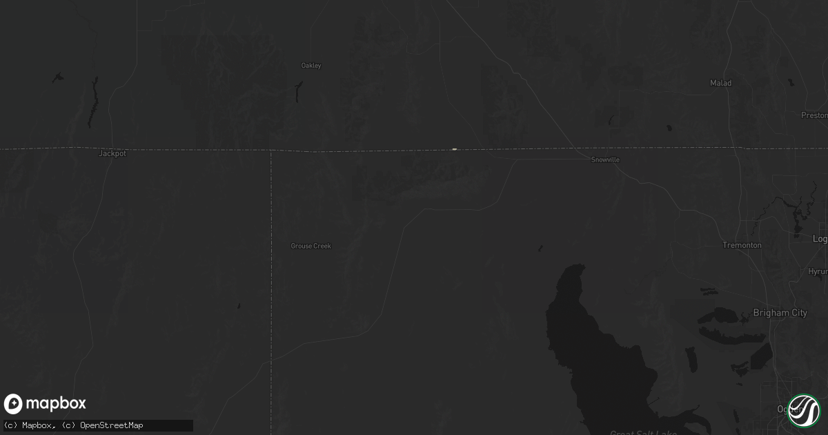 Hail map in Park Valley, UT on August 25, 2026