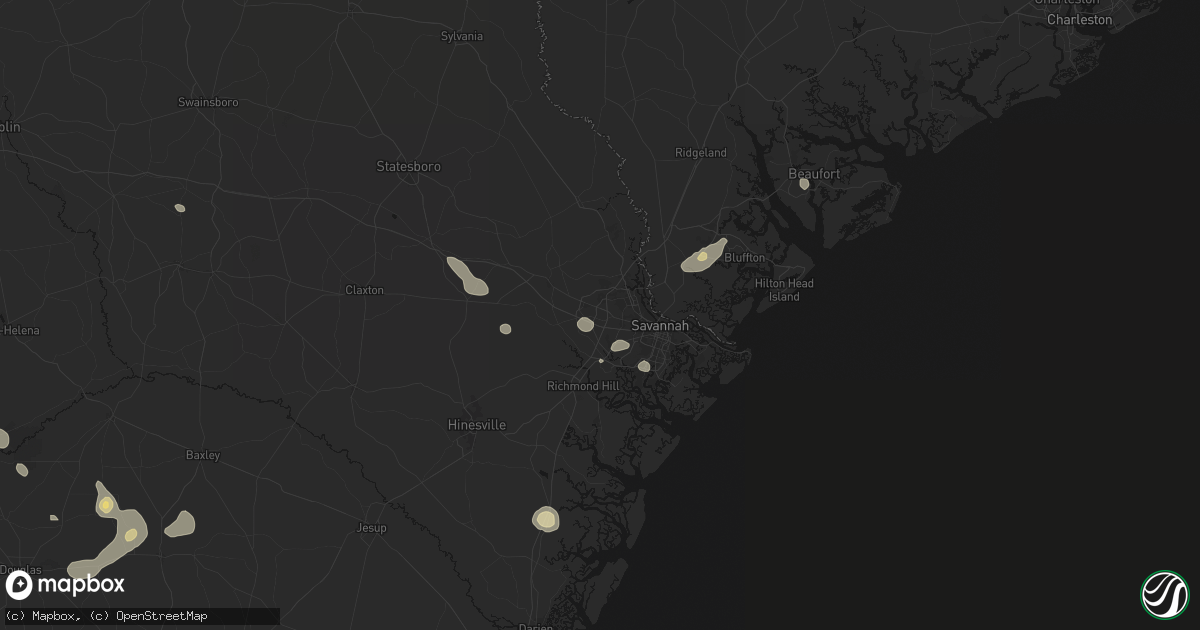Hail map in Pooler, GA on August 25, 2026