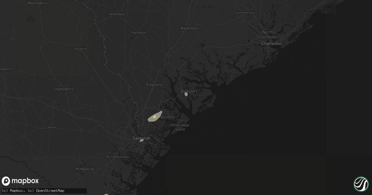 Hail map in Port Royal, SC on August 25, 2026