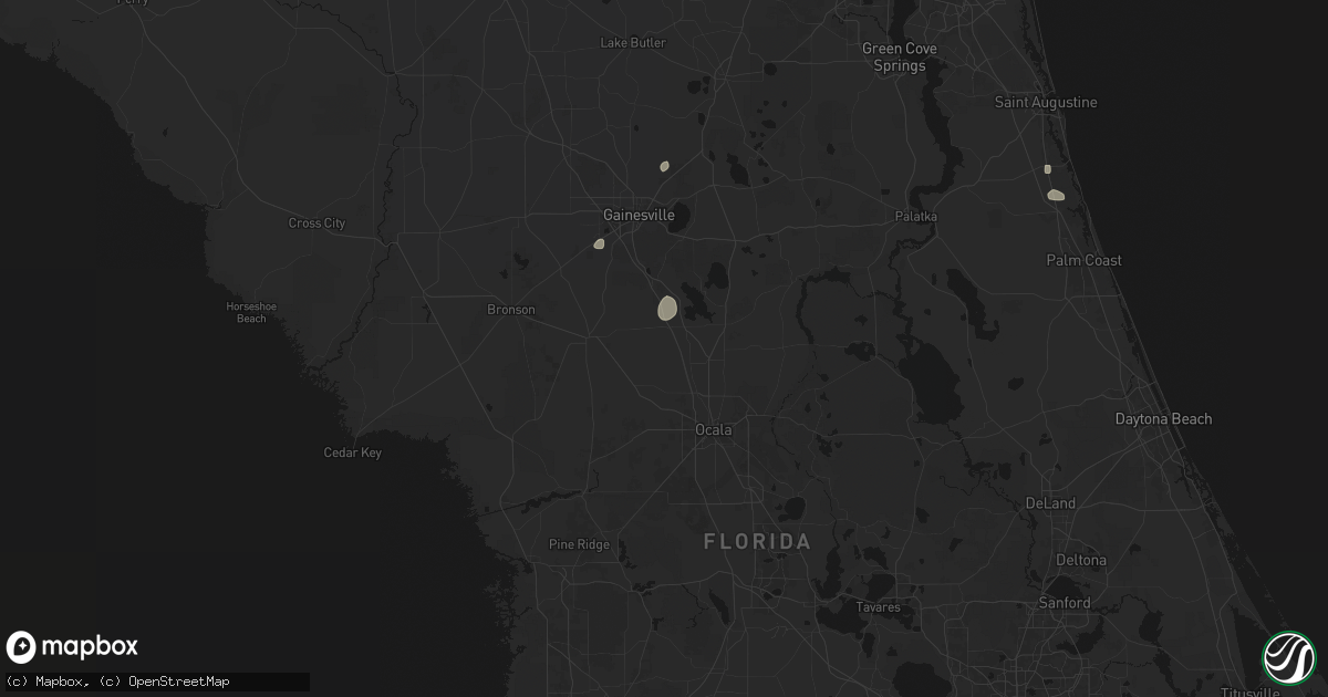 Hail map in Reddick, FL on August 25, 2026