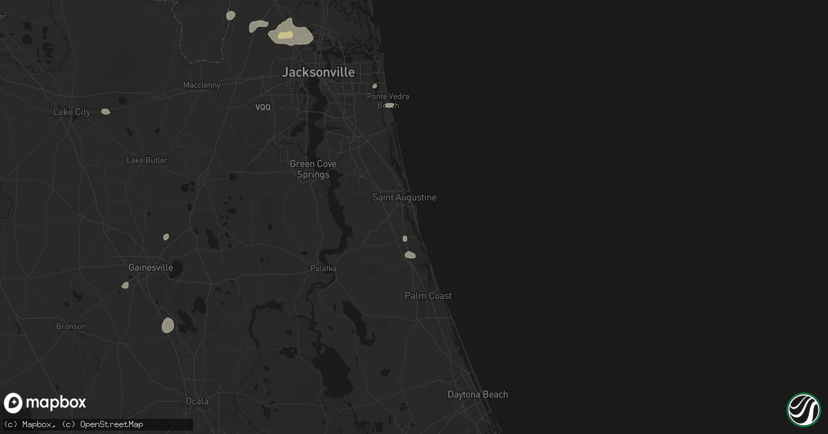 Hail map in Saint Augustine, FL on August 25, 2026