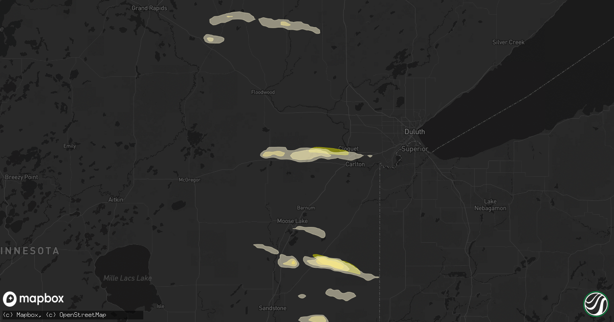 Hail map in Sawyer, MN on August 25, 2026